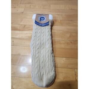 Woolly Sock Co.Slipper Winter‎ Socks Warm, Cream Man's/Woman's 1 Size nwt